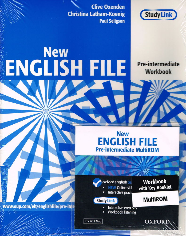 NEW ENGLISH FILE PRE-INTERMEDIATE WORKBOOK + KEY + MULTIROM A2<br>УЧЕБНА ТЕТРАДКА ПО АНГЛИЙСКИ ЕЗИК